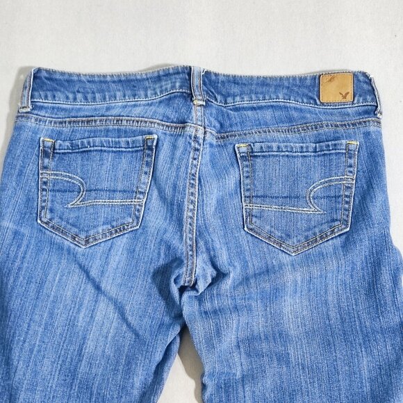 American Eagle jeans women's size 6 Long denim blue Favorite Boyfriend Boot cut - Picture 4 of 14
